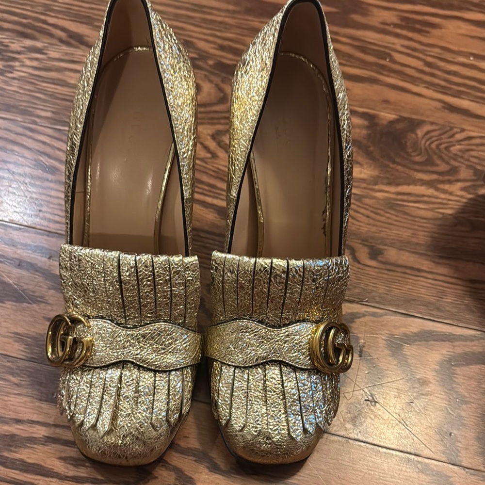 Gucci gold shoes